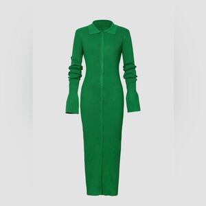 Commense Vibrant Green Long Sleeve Dress